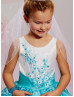 Sleeveless Beaded Organza Flower Girl Dress Pageant Dress